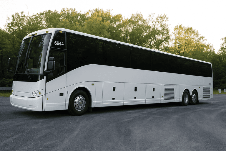 exterior of Charter Bus Rental Macon coach bus